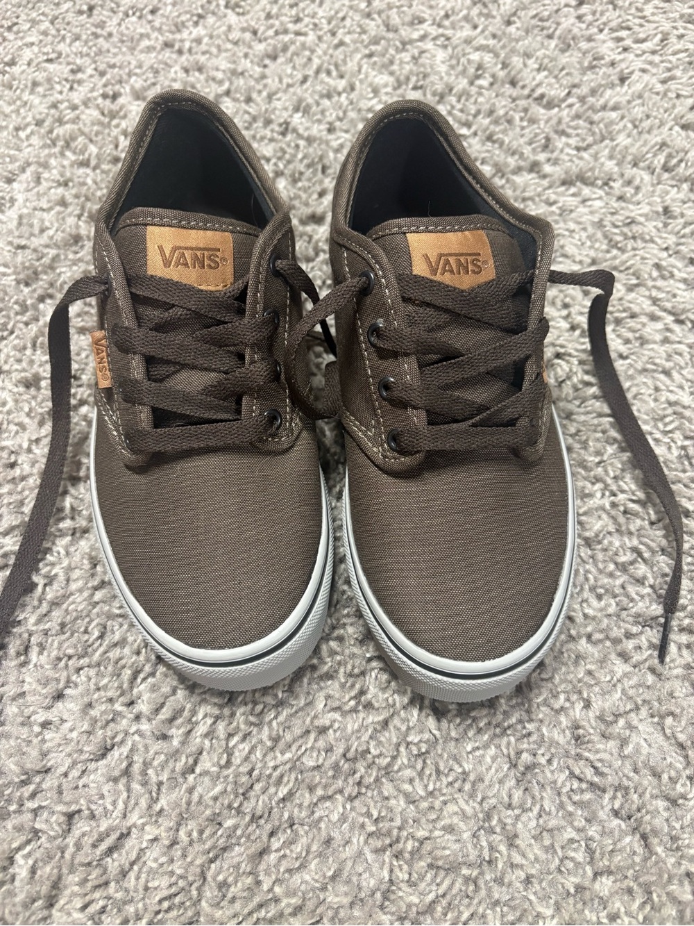Vans boys Brown Canvas Low-Top Sneakers